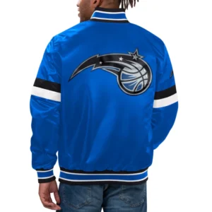 Orlando magic home game satin varsity jacket blue