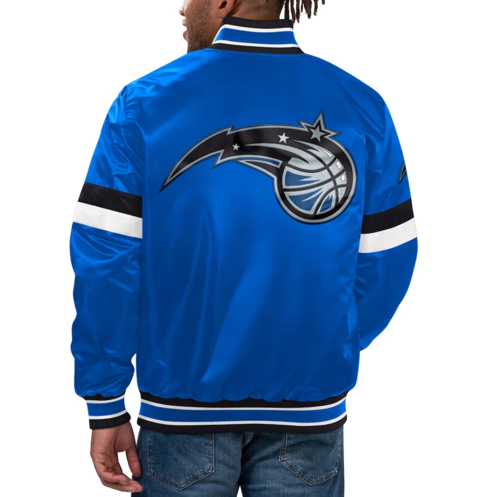 Orlando magic home game satin varsity jacket blue