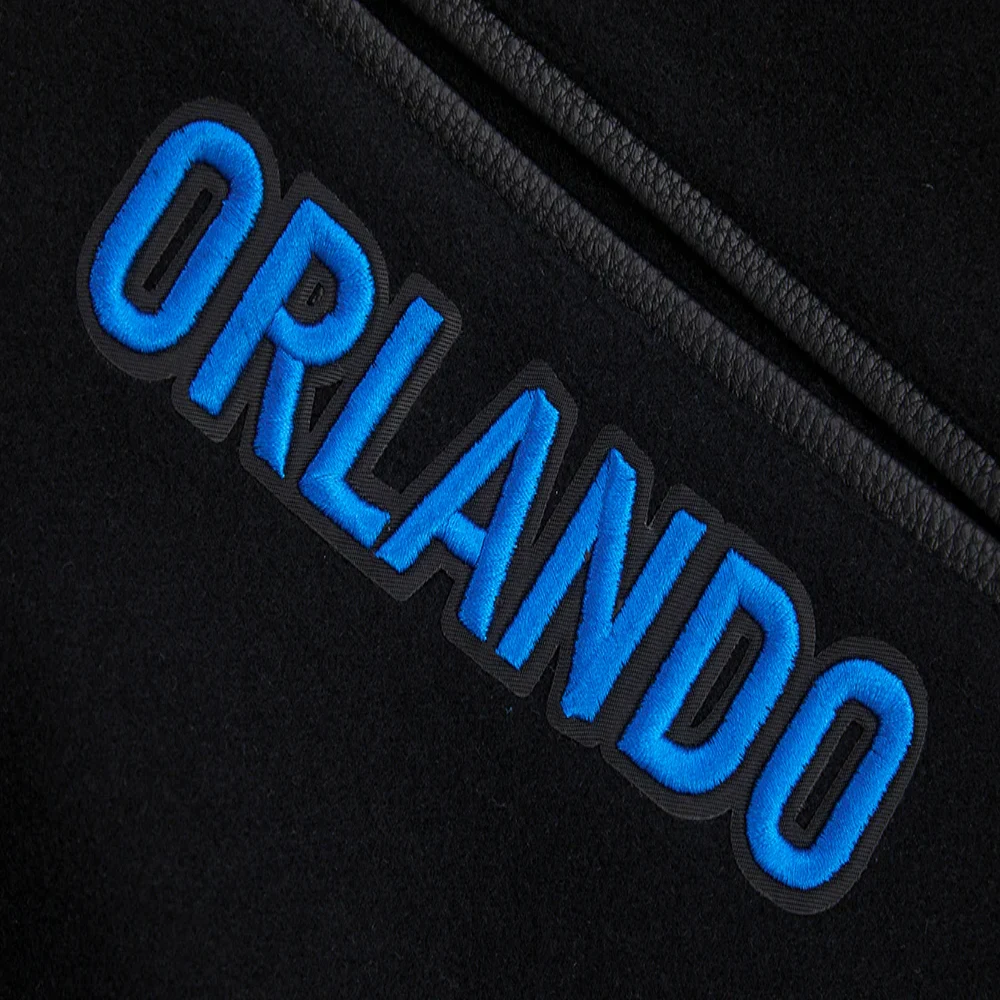 Orlando magic pro standard mashup black wool leather varsity jacket 6