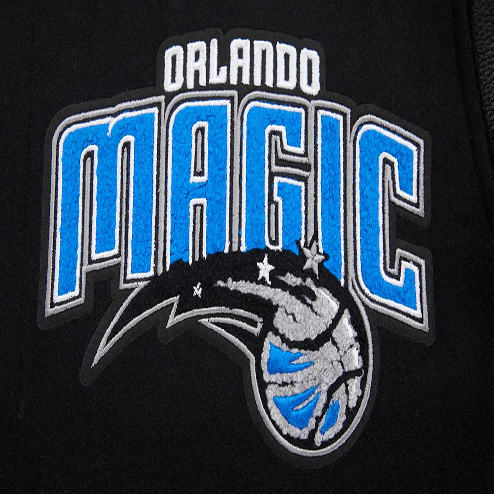 Orlando magic pro standard mashup black wool leather varsity jacket 8