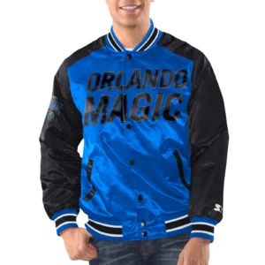 Orlando magic renegade satin varsity jacket blue black 1