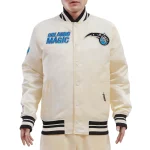 Orlando Magic Retro Classic Cream Satin Jacket