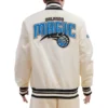 Orlando magic retro classic full snap satin varsity jacket cream 4