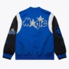 Orlando magic team origins blue black satin bomber jacket