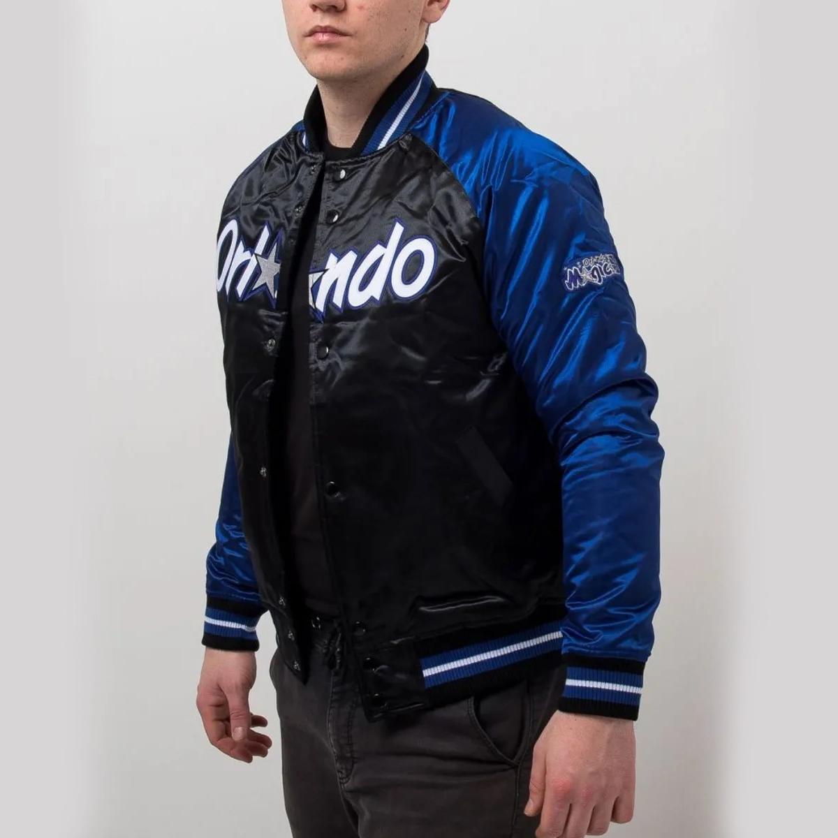 Orlando magic tough season full snap satin varsity jacket