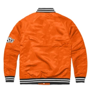 Osu cowboys script full snap satin varsity jacket orange 1 1