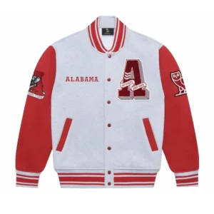 Ovo alabama crimson tide whitered wool varsity jacket