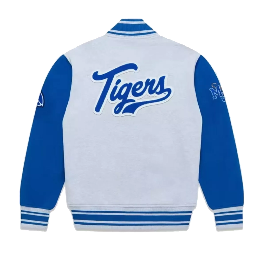 Ovo memphis tigers whiteblue wool varsity jacket