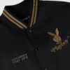 Ovo playboy black satin varsity chest logo