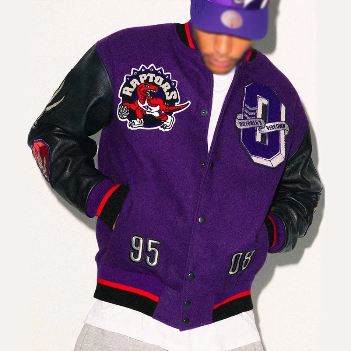 Ovo toronto raptors full snap varsity jacket