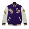 Ovo x los angeles lakers wool leather varsity jacket 1