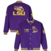 Ovo x lsu tigers time to shine full snap varsity jacket