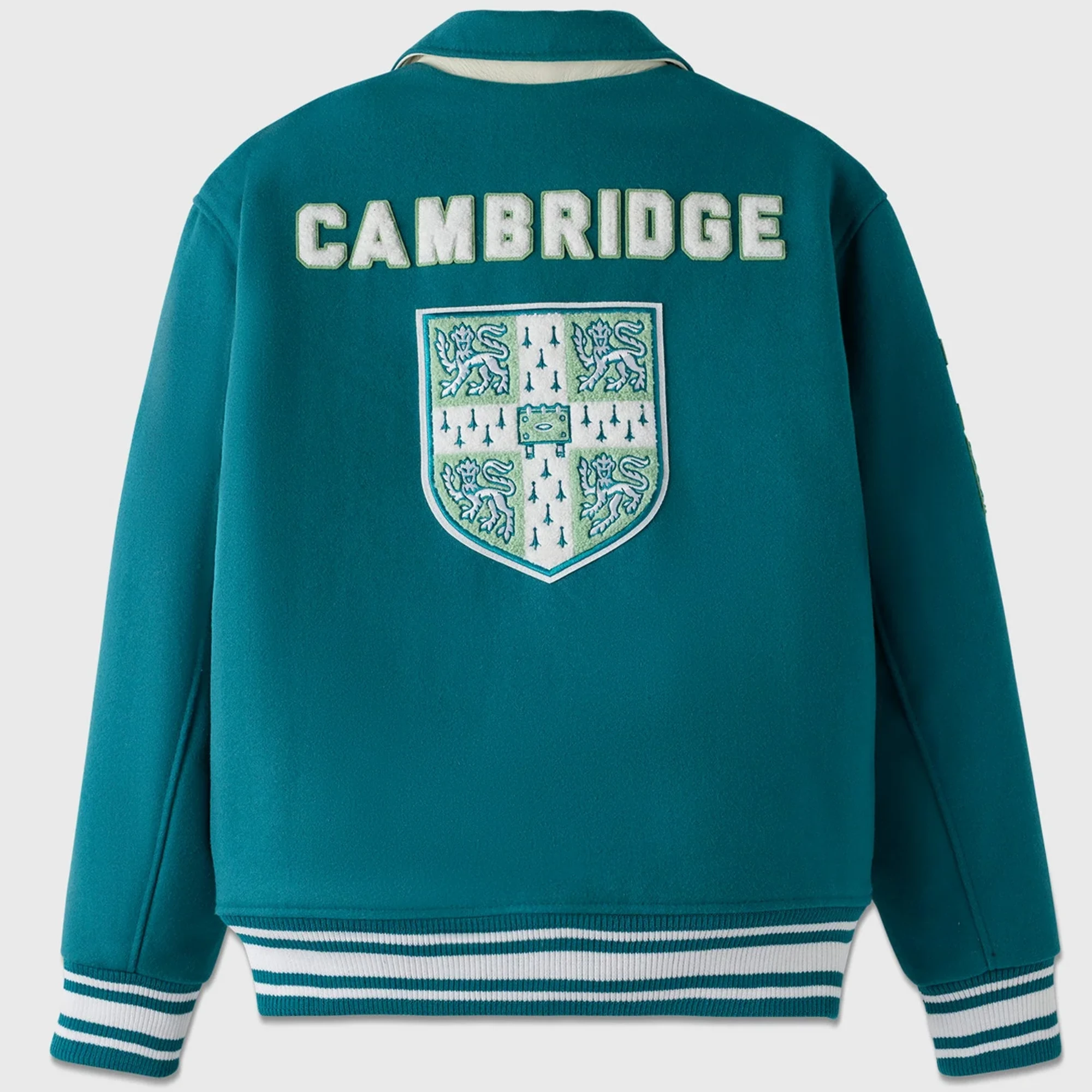 Ovo x stanford campus teal blue wool jacket