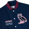 Ovo x uconn huskies time to shine full snap jacket navy