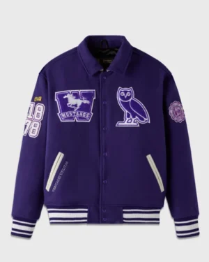 Ovo x western campus varsity purple jacket