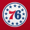 Philadelphia 76ers domestic two tone wool and leather jacket red white 3