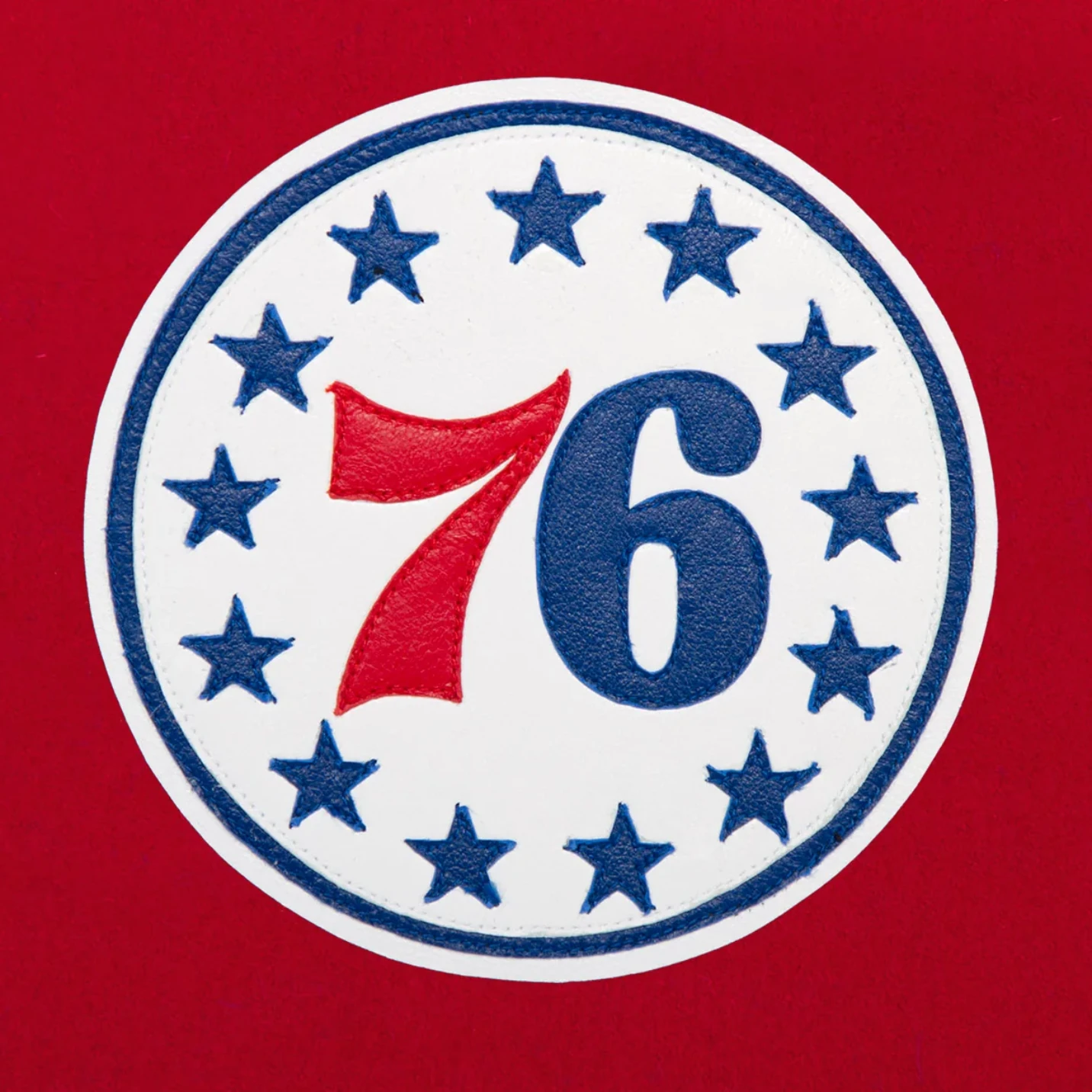 Philadelphia 76ers domestic two tone wool and leather jacket red white 3