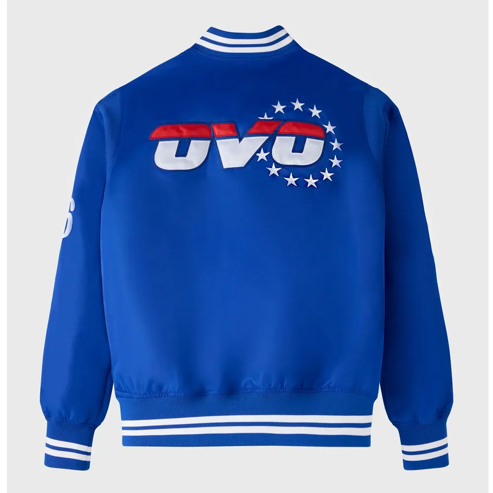 Philadelphia 76ers full snap satin varsity jacket