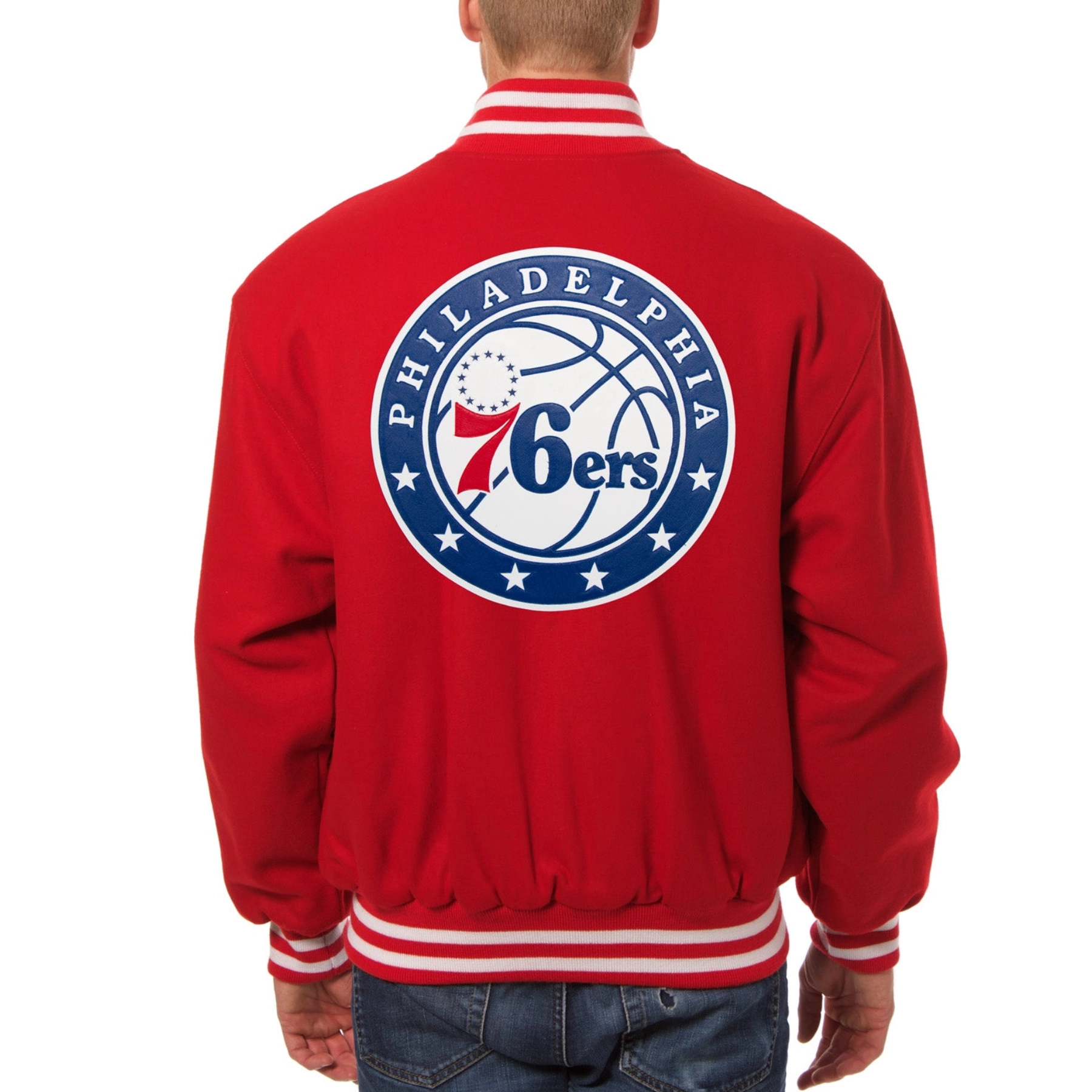 Philadelphia 76ers handmade wool varsity jacket red 1 1