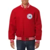 Philadelphia 76ers handmade wool varsity jacket red 1