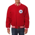 Philadelphia 76ers One Color Red Wool Jacket