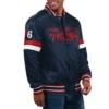 Philadelphia 76ers home game satin varsity jacket navy 1