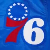 Philadelphia 76ers mashup full snap satin varsity jacket blue
