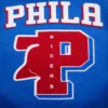 Philadelphia 76ers mashup wool leather varsity jacket blue white 5