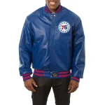 Philadelphia 76ers Full Leather Blue Varsity Jacket