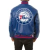 Philadelphia 76ers real leather varsity jacket blue 2