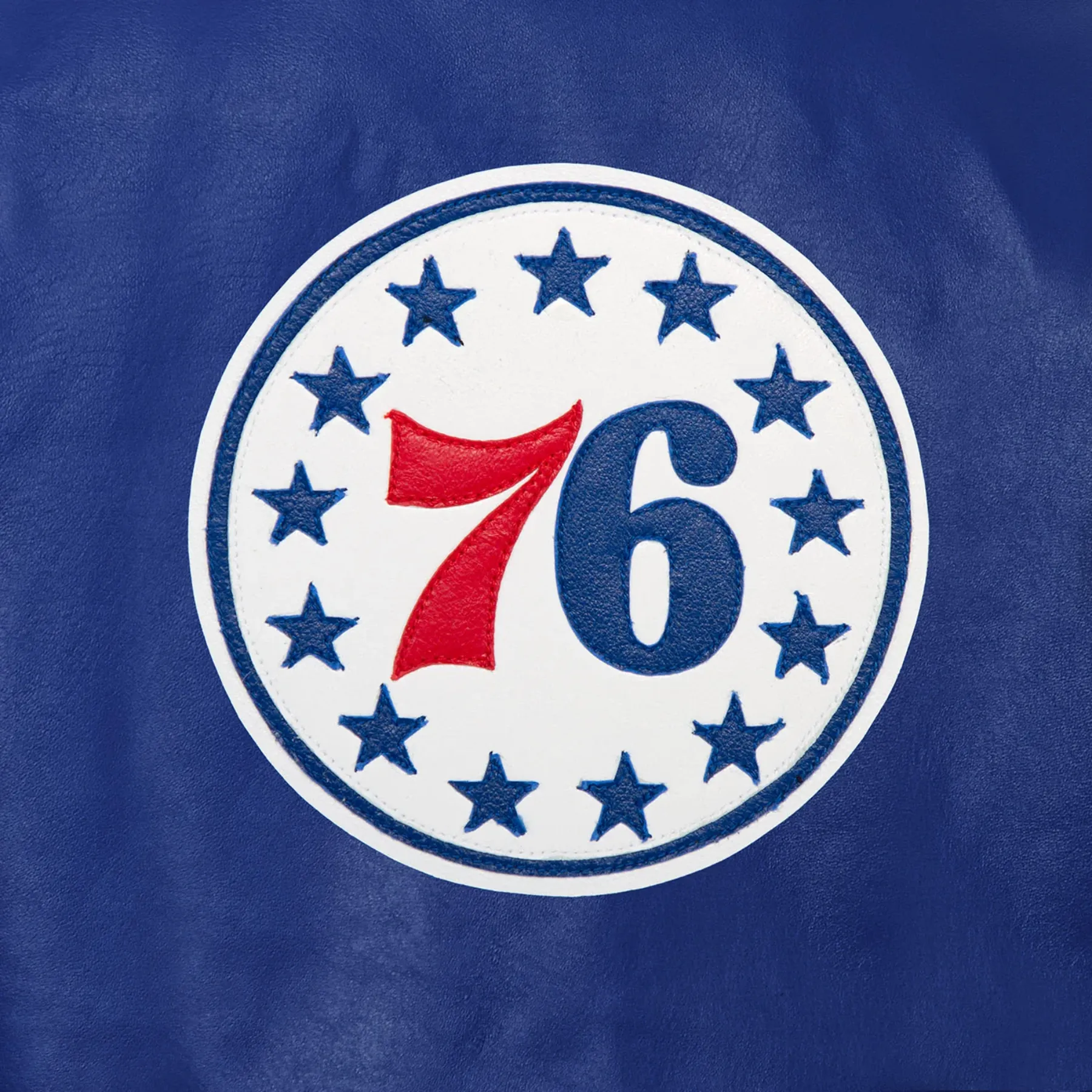 Philadelphia 76ers real leather varsity jacket blue 3
