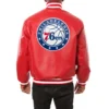 Philadelphia 76ers real leather varsity jacket red 2
