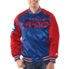 Philadelphia 76ers starter renegade satin varsity jacket blue red 1