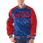 Philadelphia 76ers Renegade Blue/Red Satin Jacket