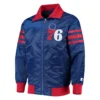 Philadelphia 76ers the captain ii satin varsity jacket blue 1