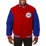 Philadelphia 76ers Two Tone Red/Royal Wool Jacket