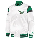 Philadelphia Eagles Full-Snap White Satin Jacket