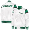 Philadelphia eagle full snap satin varsity jacket white 2