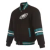 Philadelphia eagles black varsity jacket