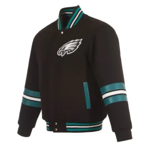 Philadelphia eagles black varsity jacket