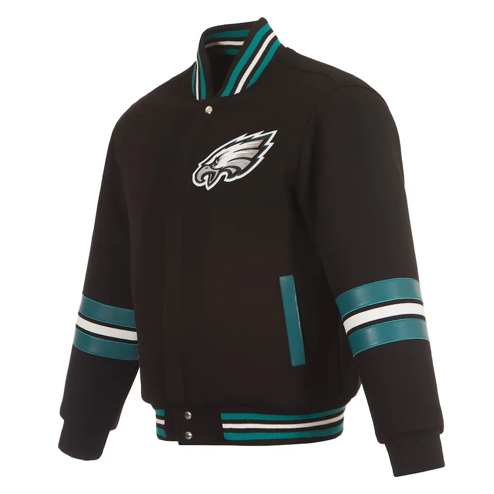 Philadelphia eagles black varsity jacket
