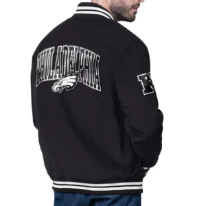 Philadelphia eagles blackout corduroy varsity jacket