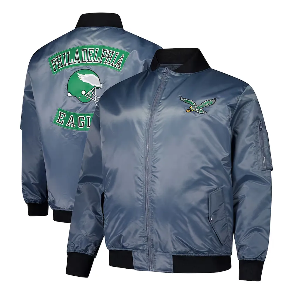 Philadelphia eagles charcoal full zip jacket