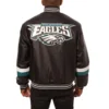 Philadelphia eagles genuine leather varsity jacket black 1 1