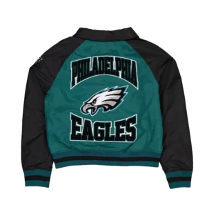 Philadelphia eagles green and black throwback jacket