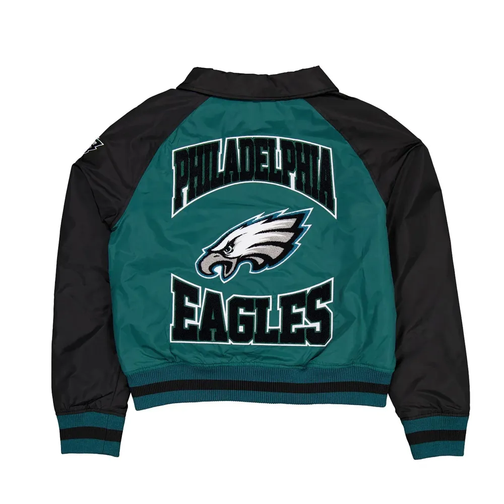 Philadelphia eagles green and black throwback jacket