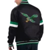 Philadelphia eagles gridiron classics home game satin varsity jacket black 2