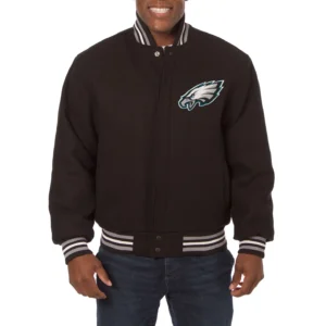 Philadelphia eagles handmade wool jacket black 1