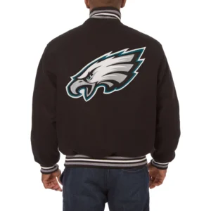 Philadelphia eagles handmade wool jacket black 2