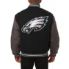 Philadelphia eagles handmade wool varsity jacket black gray 2